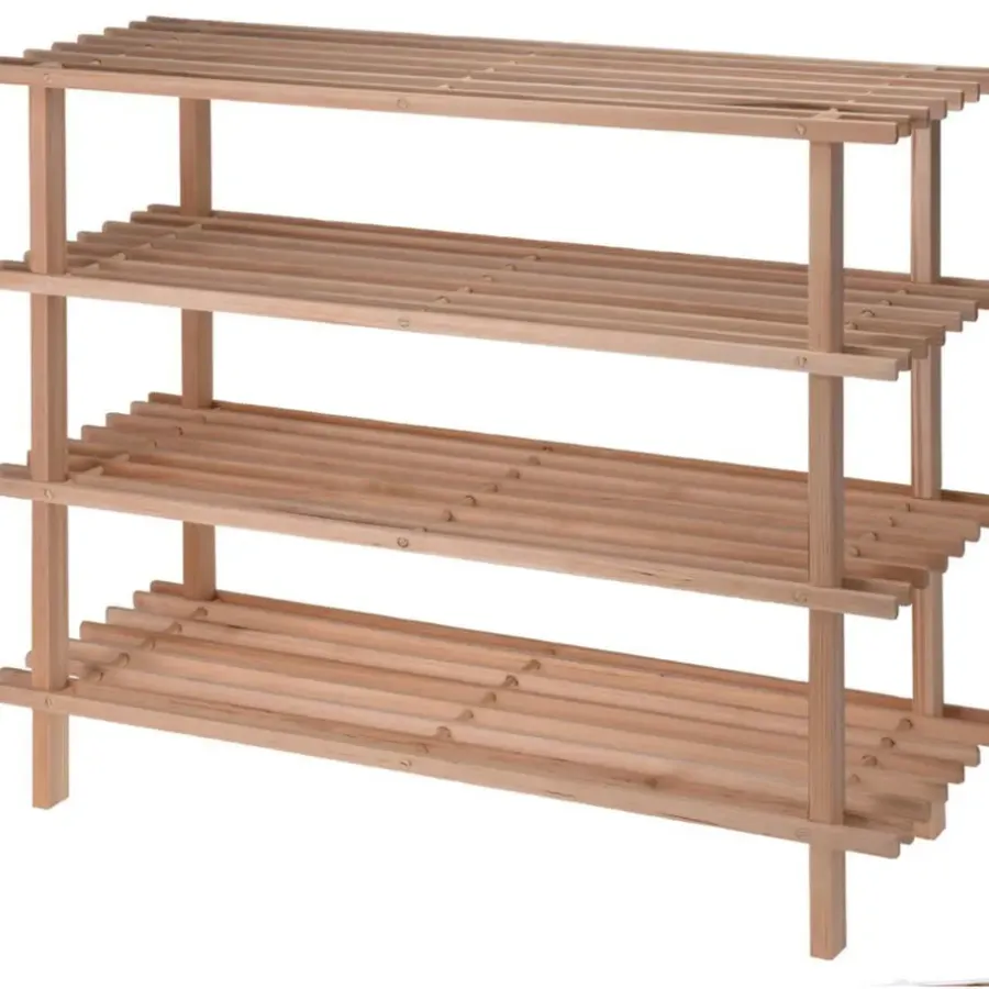 Kledingopbergers-Merkloos Schoenenrek - 4-laags - 77 x 26 x 65 cm - hout -schoenenstandaard