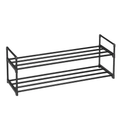 Kledingopbergers-Merkloos Schoenenrek - stapelbaar - 2 niveaus - 92x33x30 cm - zwart
