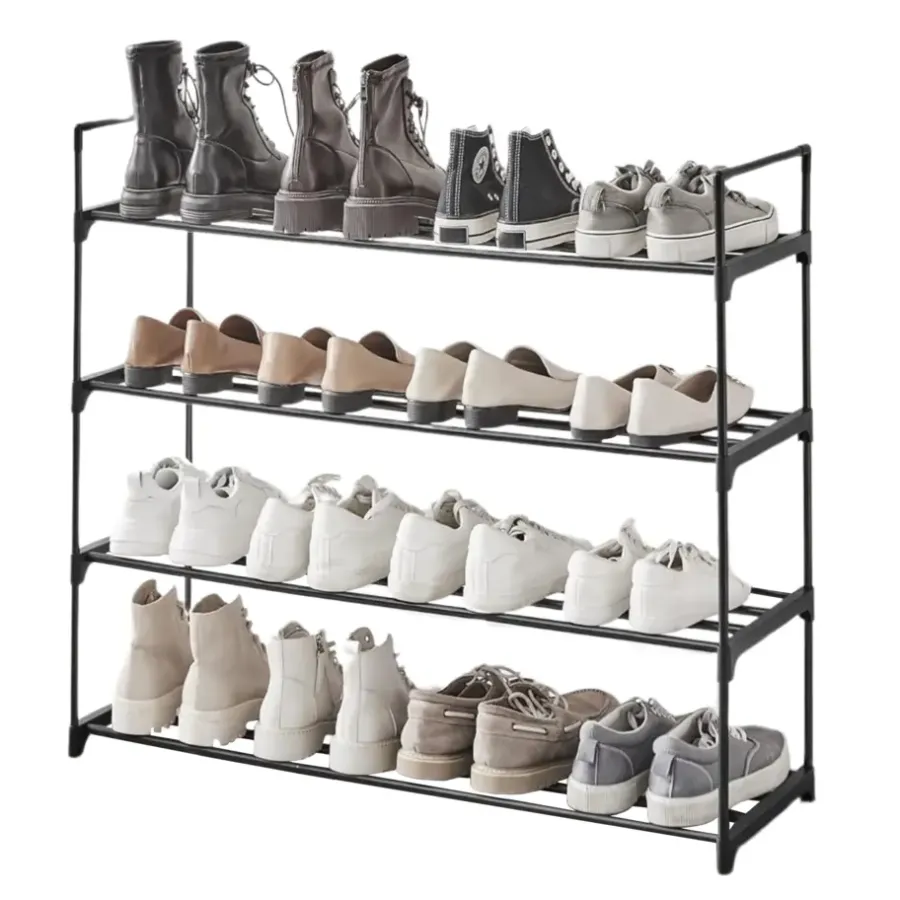 ACAZA Schoenenrek - stapelbaar - 92x113x30 cm - zwart