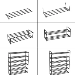 ACAZA Schoenenrek - stapelbaar - 92x113x30 cm - zwart