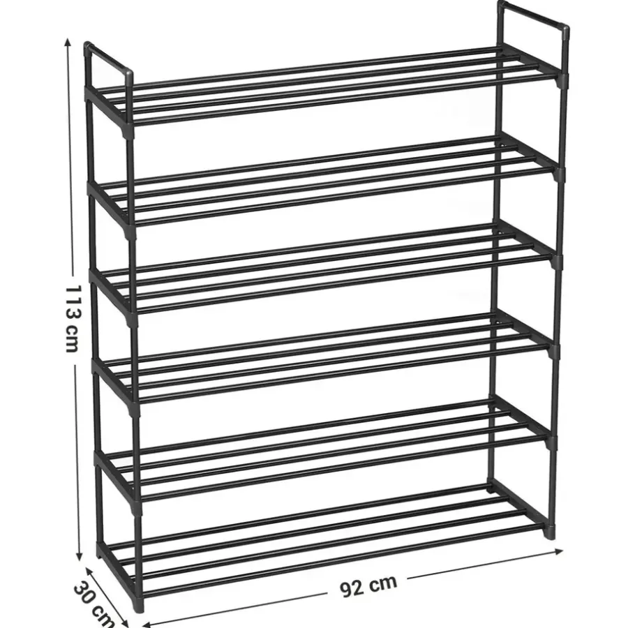 ACAZA Schoenenrek - stapelbaar - 92x113x30 cm - zwart