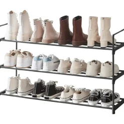 Kledingopbergers-ACAZA Schoenenrek - stapelbaar - 92x54x30 cm - zwart