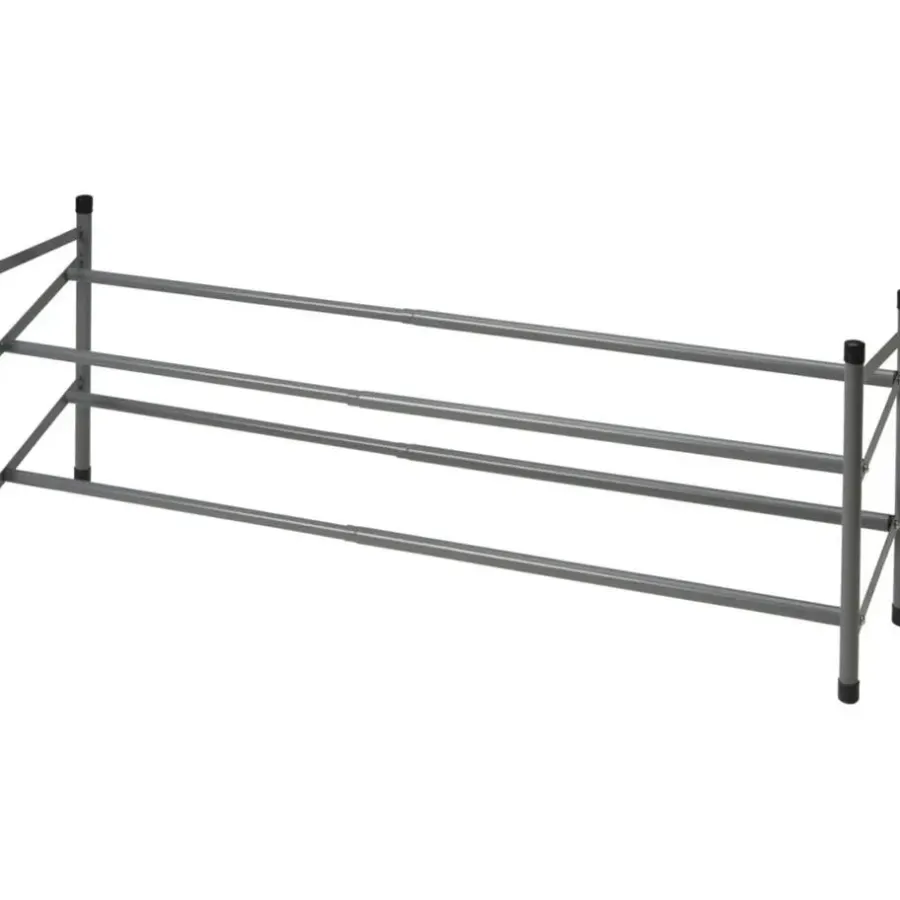 Kledingopbergers-Merkloos Schoenenrek - uitschuifbaar - RVS - 2-laags - 35 x 23 x 61 cm