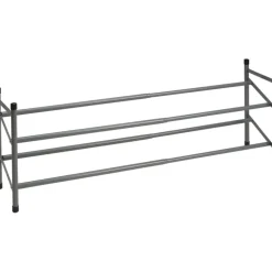 Kledingopbergers-Merkloos Schoenenrek - uitschuifbaar - RVS - 2-laags - 35 x 23 x 61 cm