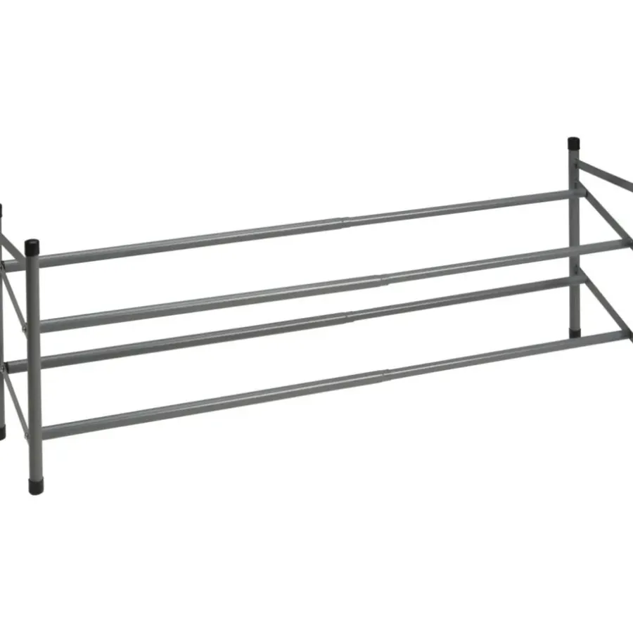 Kledingopbergers-Merkloos Schoenenrek - uitschuifbaar - RVS - 2-laags - 35 x 23 x 61 cm