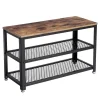 Kledingopbergers-Merkloos Schoenenrek - vintage - 73x45x30 cm - vintage bruin