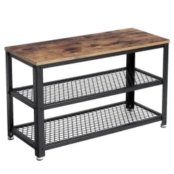 Kledingopbergers-Merkloos Schoenenrek - vintage - 73x45x30 cm - vintage bruin