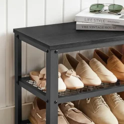 Merkloos Schoenenrek met Industriële Look - Rek voor Schoenen 73x30x45cm