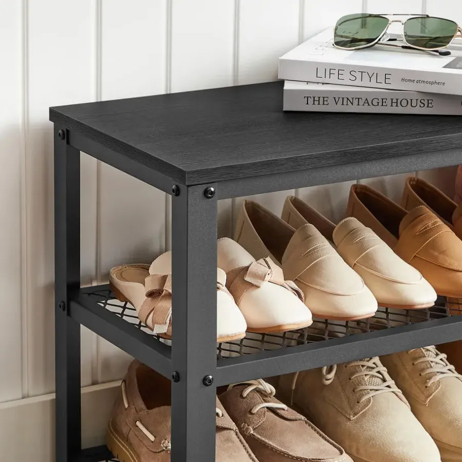 Merkloos Schoenenrek met Industriële Look - Rek voor Schoenen 73x30x45cm