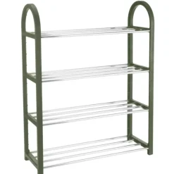 Merkloos Schoenenrek/schoenenstandaard - 4-laags - grijs - 50 x 19 x 65 cm