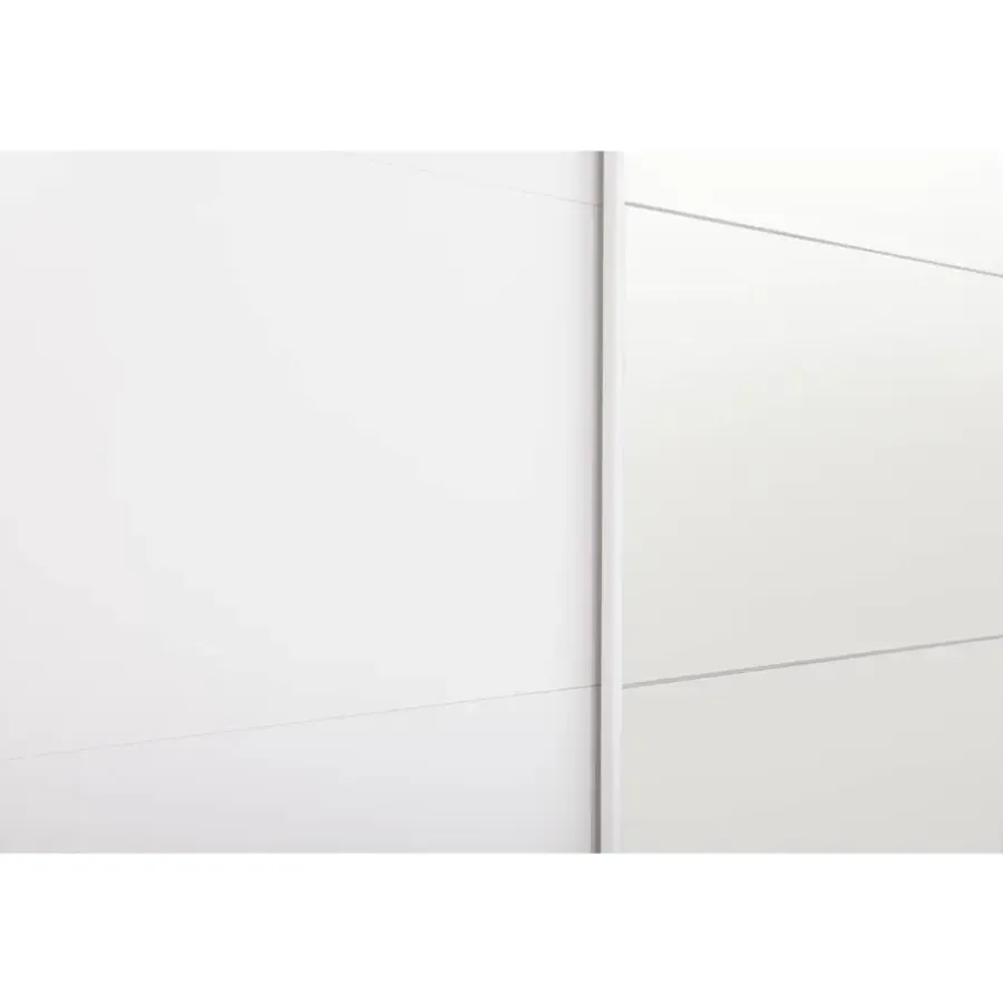 Leen Bakker Schuifdeurkast Bergamo - wit/spiegel - 221x178,5x66,6 cm