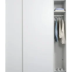 Leen Bakker Schuifdeurkast Bergamo - wit - 221x178,5x66,6 cm