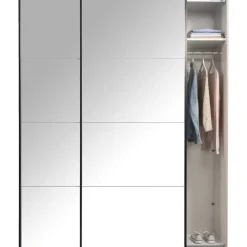 Leen Bakker Schuifdeurkast Bergamo met spiegeldeuren - eikenkleur - 221x178,5x66,6 cm