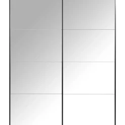 Schuifdeurkasten-Leen Bakker Schuifdeurkast Bergamo met spiegeldeuren - antraciet - 221x178,5x66,6 cm