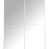 Schuifdeurkasten-Leen Bakker Schuifdeurkast Bergamo met spiegeldeuren - wit - 221x178,5x66,6 cm