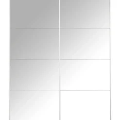 Schuifdeurkasten-Leen Bakker Schuifdeurkast Bergamo met spiegeldeuren - wit - 221x178,5x66,6 cm