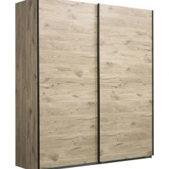 Leen Bakker Schuifdeurkast Dex - eikenkleur - 198x180x64 cm