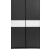 Leen Bakker Schuifdeurkast Genua - antraciet/wit - 204x122x60 cm