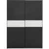 Leen Bakker Schuifdeurkast Genua - antraciet/wit - 204x150x60 cm