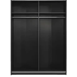Leen Bakker Schuifdeurkast Genua - antraciet/wit - 204x150x60 cm