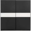 Leen Bakker Schuifdeurkast Genua - antraciet/wit - 204x200x60 cm