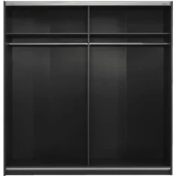 Leen Bakker Schuifdeurkast Genua - antraciet/wit - 204x200x60 cm
