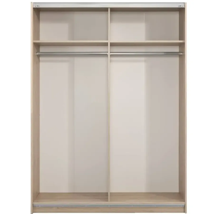 Leen Bakker Schuifdeurkast Genua - eikenkleur/antraciet - 204x150x60 cm