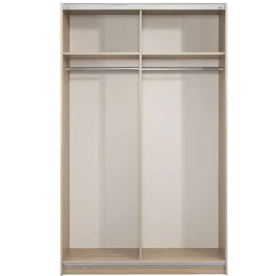 Leen Bakker Schuifdeurkast Genua - eikenkleur - 204x122x60 cm