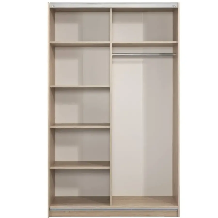 Leen Bakker Schuifdeurkast Genua - eikenkleur - 204x122x60 cm