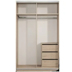 Leen Bakker Schuifdeurkast Genua - eikenkleur - 204x122x60 cm