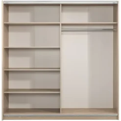 Kledingkasten|Kledingkasten-Leen Bakker Schuifdeurkast Genua - eikenkleur/antraciet - 204x200x60 cm
