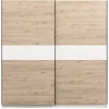 Leen Bakker Schuifdeurkast Genua - eikenkleur/wit - 204x200x60 cm