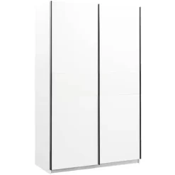 Leen Bakker Schuifdeurkast Genua - wit - 204x122x60 cm