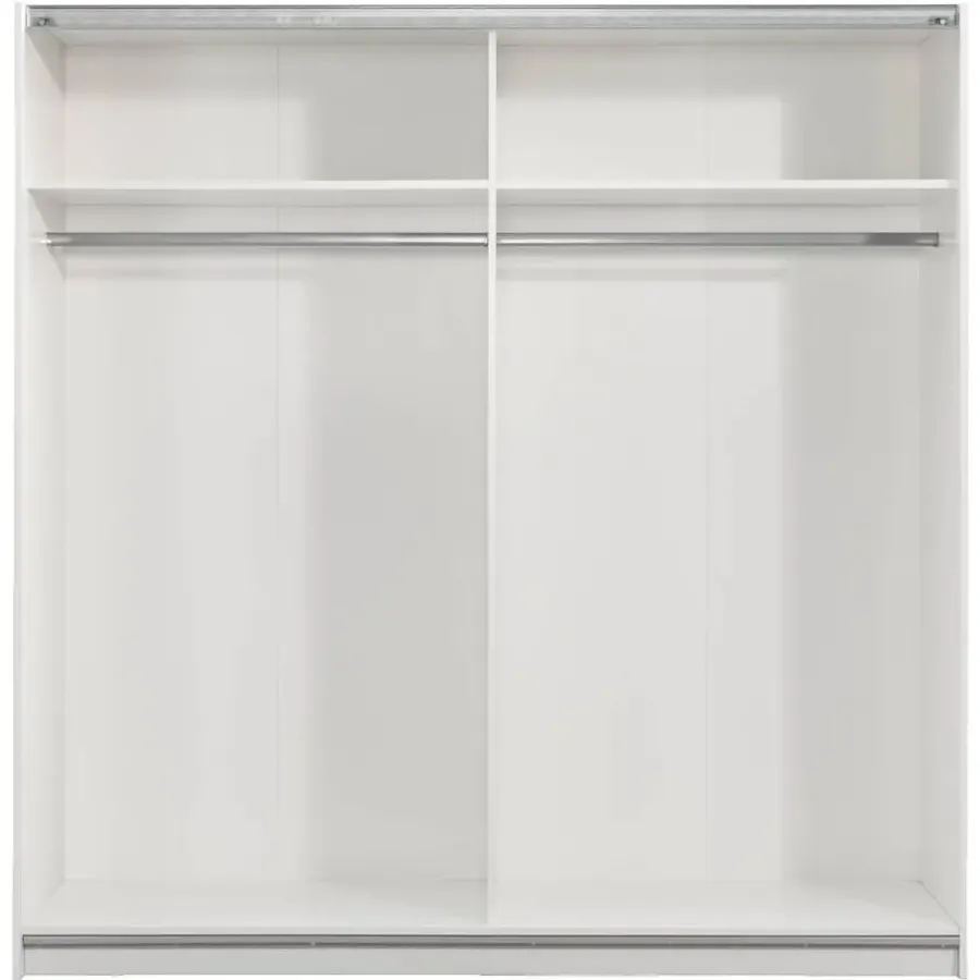 Leen Bakker Schuifdeurkast Genua - wit/antraciet - 204x200x60 cm