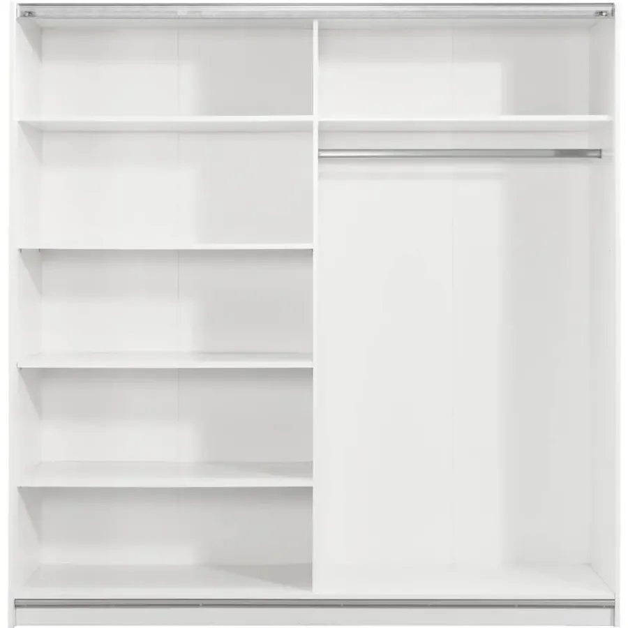 Leen Bakker Schuifdeurkast Genua - wit/antraciet - 204x200x60 cm