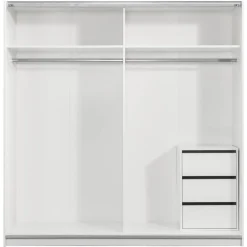 Leen Bakker Schuifdeurkast Genua - wit/antraciet - 204x200x60 cm