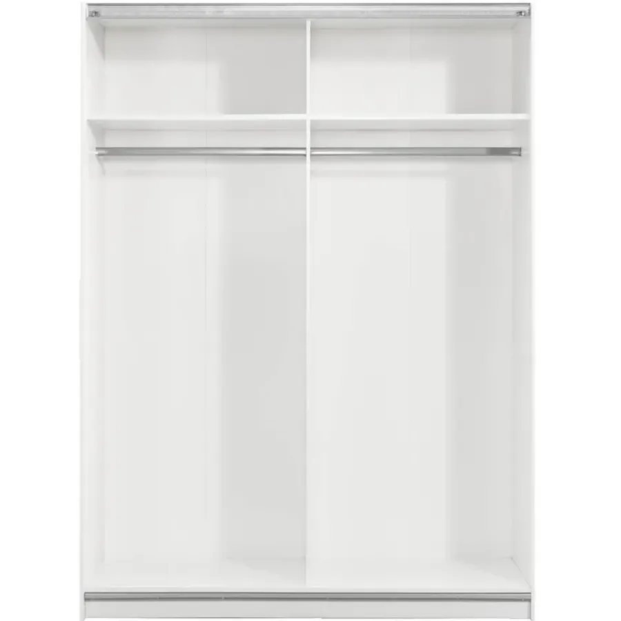 Leen Bakker Schuifdeurkast Genua - wit/eikenkleur - 204x150x60 cm