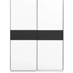 Leen Bakker Schuifdeurkast Genua - wit/antraciet - 204x150x60 cm