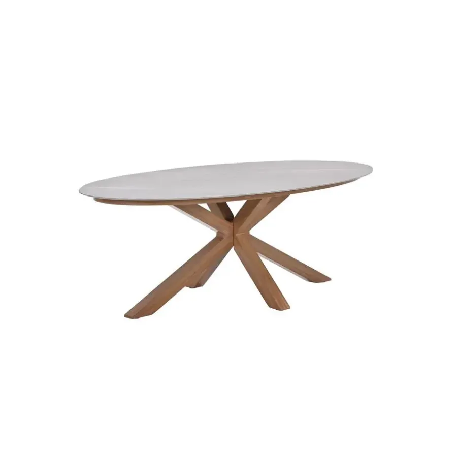 Tuintafels-Garden Impressions Scotland tafel - 230x115 cm - light teaklook - Centostone Napoli sand