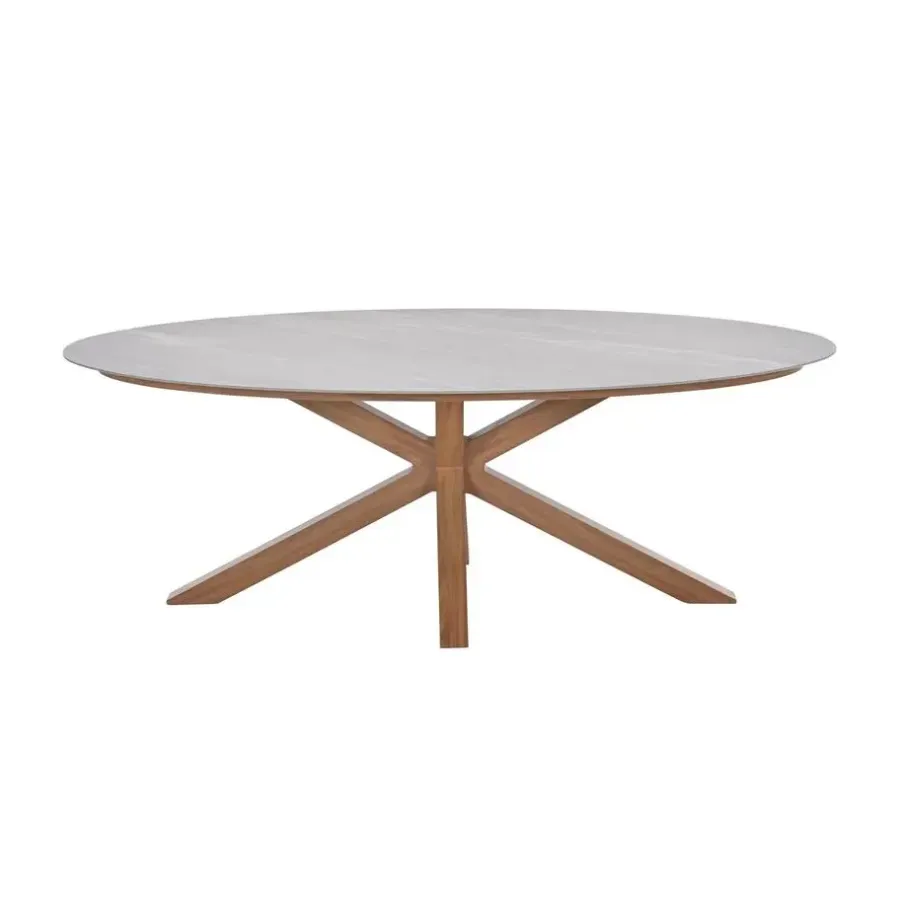 Tuintafels-Garden Impressions Scotland tafel - 230x115 cm - light teaklook - Centostone Napoli sand