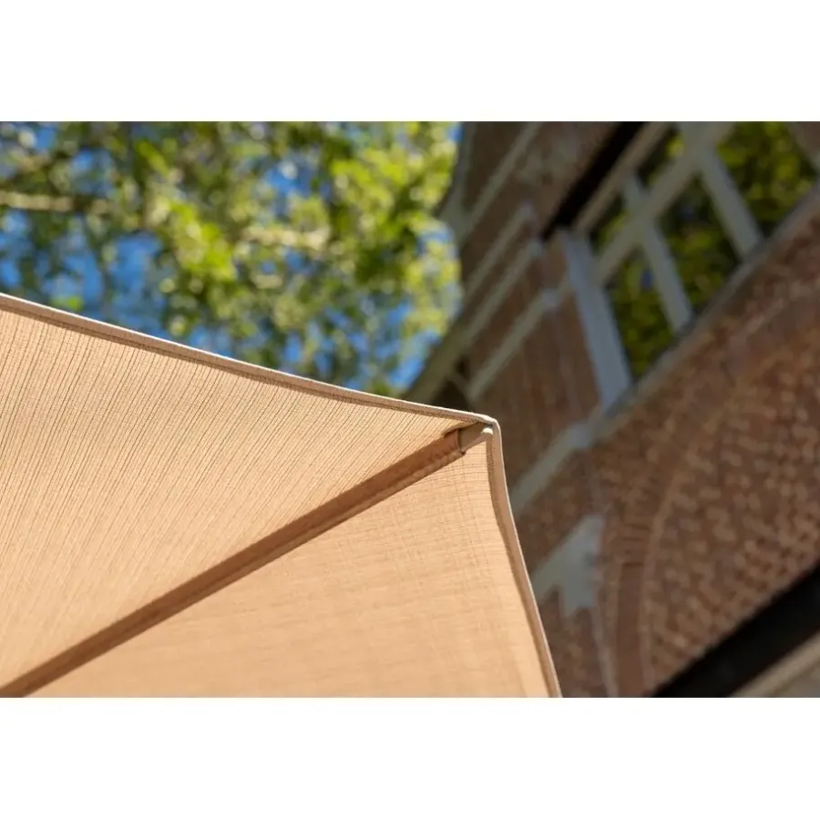 Parasols-4-Seasons Outdoor 4-Seasons Siesta Premium - zweefparasol 350 cm. - Woodlook/Sand