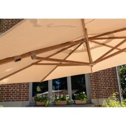 Parasols-4-Seasons Outdoor 4-Seasons Siesta Premium - zweefparasol 350 cm. - Woodlook/Sand