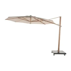 Parasols-4-Seasons Outdoor 4-Seasons Siesta Premium - zweefparasol 350 cm. - Woodlook/Sand