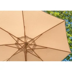 Parasols-4-Seasons Outdoor 4-Seasons Siesta Premium - zweefparasol 350 cm. - Woodlook/Sand