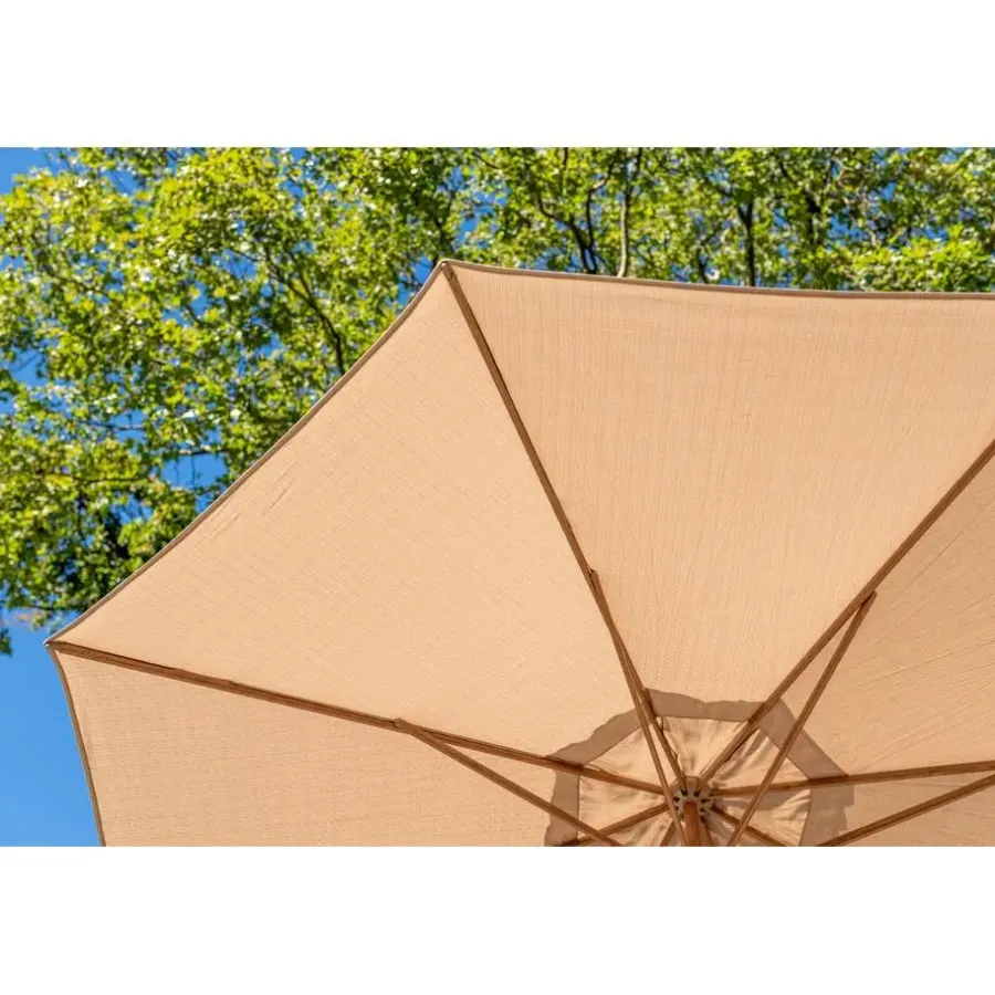 Parasols-4-Seasons Outdoor 4-Seasons Siesta Premium - zweefparasol 350 cm. - Woodlook/Sand
