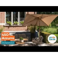 4-Seasons Outdoor 4-Seasons stokparasol Azzurro 300 cm - Woodlook/charcoal
