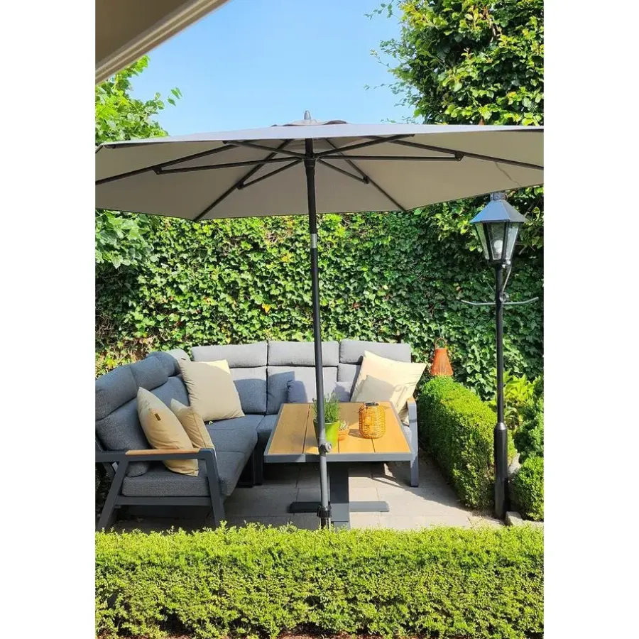 Parasols-4-Seasons Outdoor 4-Seasons stokparasol Azzurro 350 cm - Charcoal