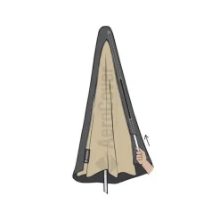 Parasols-4-Seasons Outdoor 4-Seasons zweefparasol Hacienda 300 x 400 - Woodlook/Sand met voet en hoes