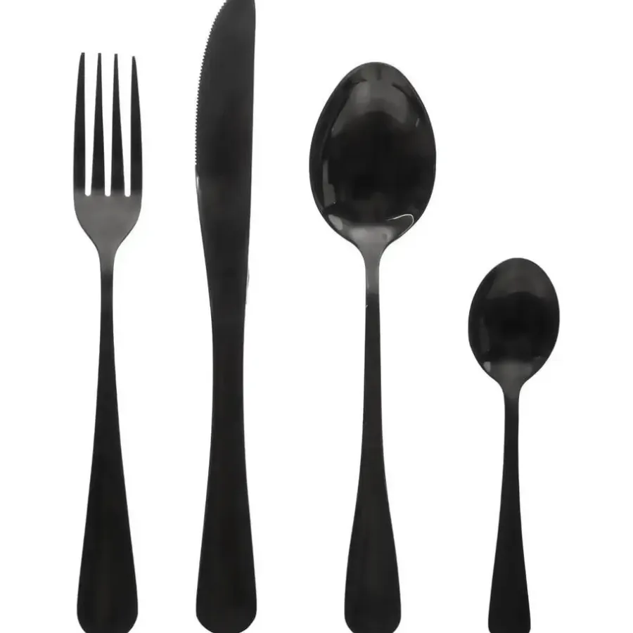 Besteksets-Secret de Gourmet Bestekset Shadow - 16-delig - RVS - zwart