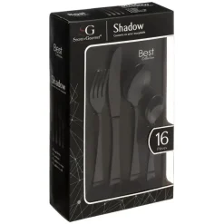 Besteksets-Secret de Gourmet Bestekset Shadow - 16-delig - RVS - zwart